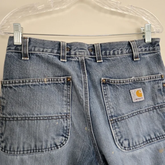 Carhartt Blue Denim Jeans Men's 32 with Paint Splatter - Picture 9 of 11